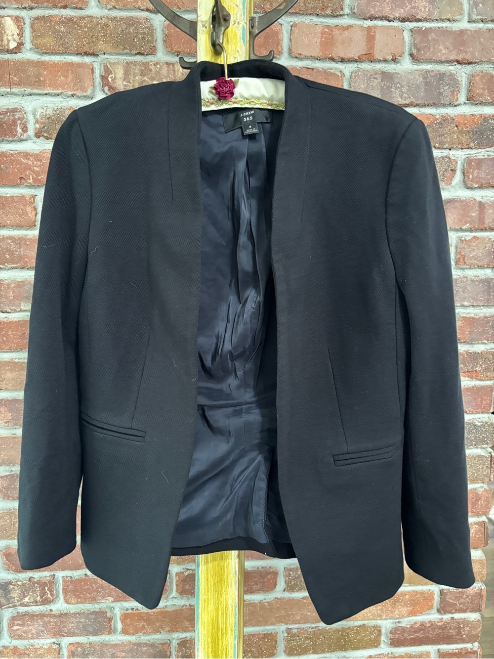 J. Crew Women's Black Open-Front Blazer